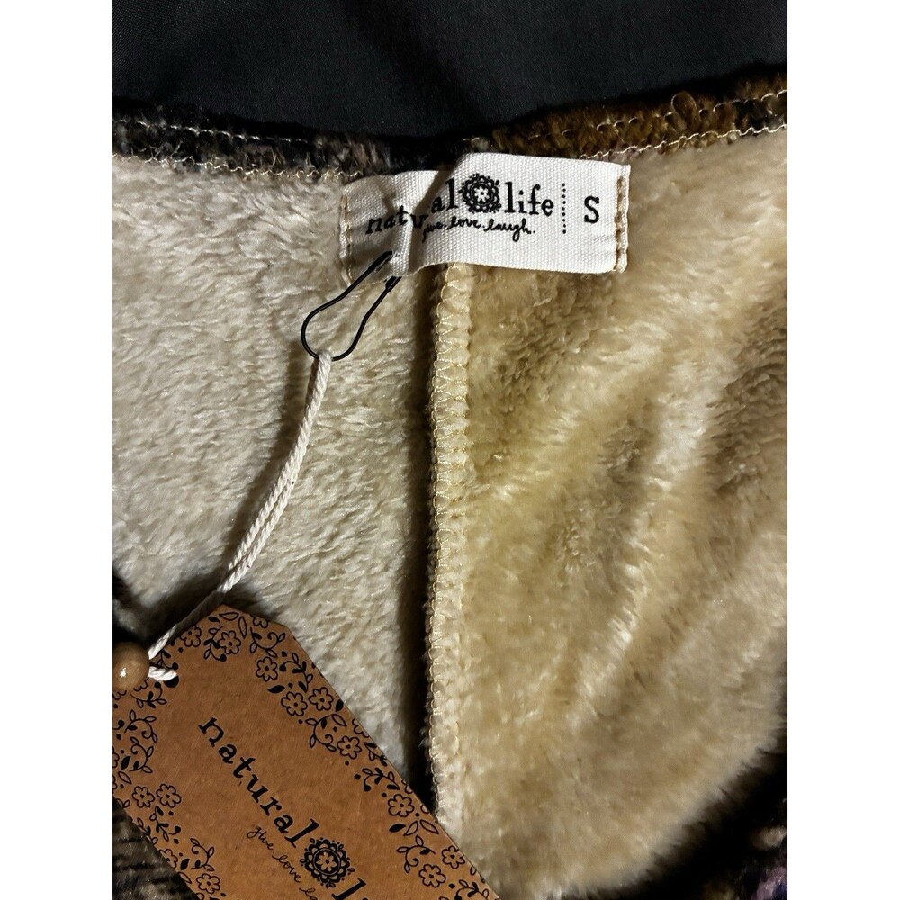 NWT Natural Life Wildflowers Fleece One Piece Pajamas Sz Small Boho Cozy Zip Up - Picture 3 of 8